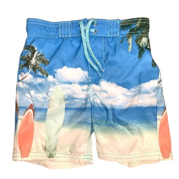 Osh Kosh b’Gosh Beach Scene Toddler Swim Trunks - Picture 1 of 6